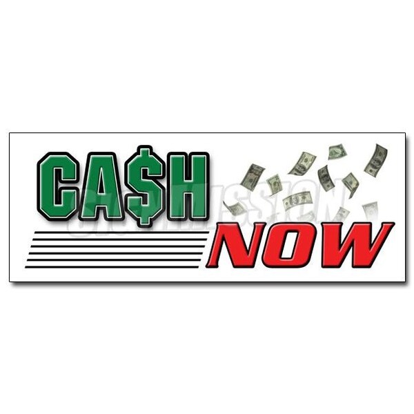 Signmission CASH NOW DECAL sticker payday advance title pawn shop for gold, D-12 Cash Now D-12 Cash Now - main